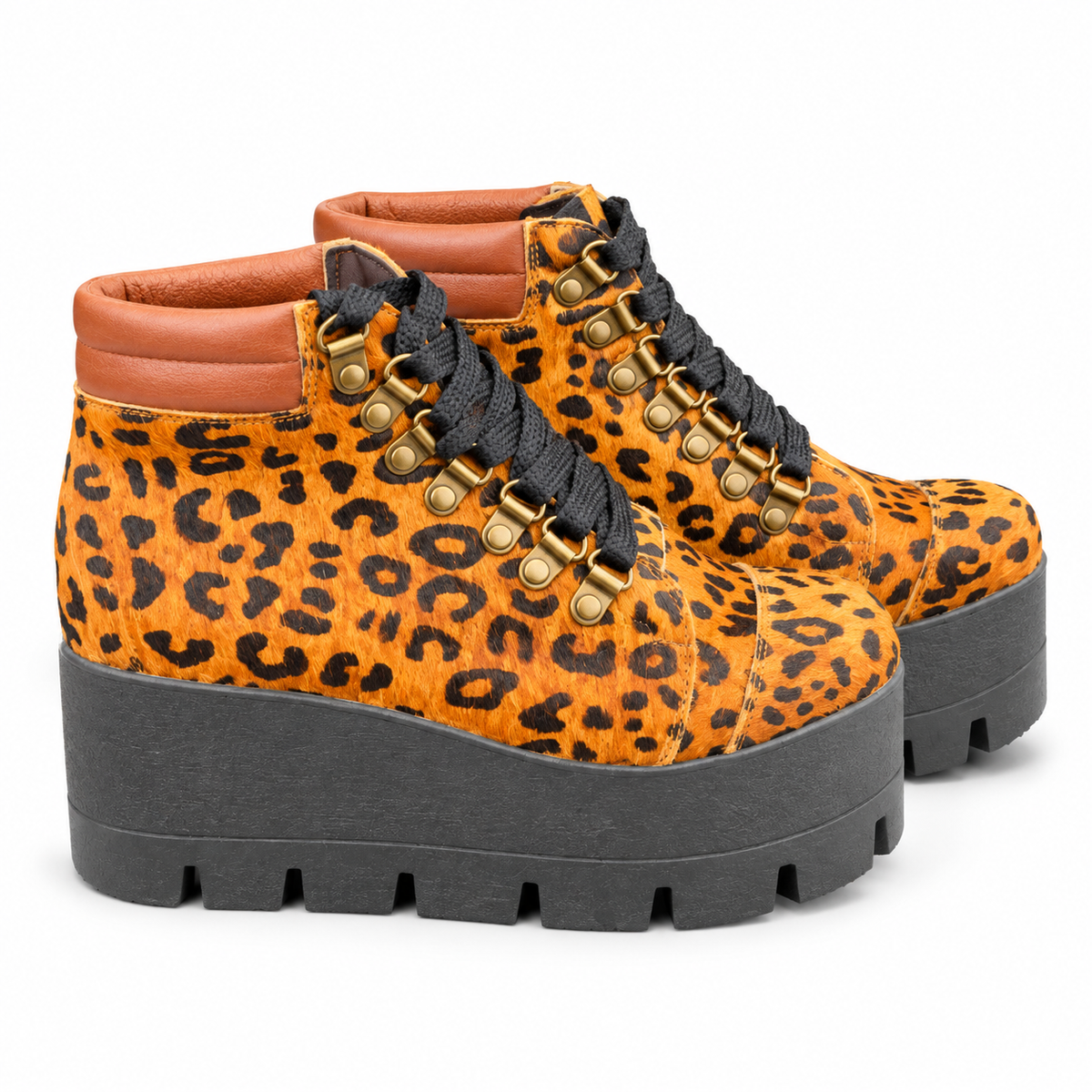 Zapatilla caña alta leopardo